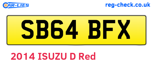 SB64BFX are the vehicle registration plates.