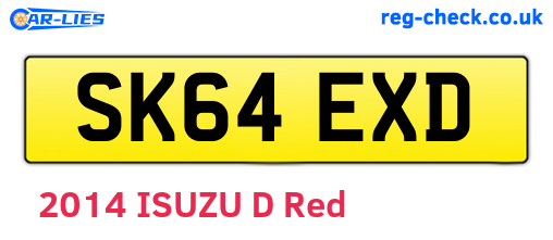 SK64EXD are the vehicle registration plates.