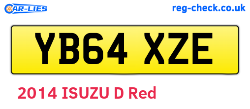 YB64XZE are the vehicle registration plates.