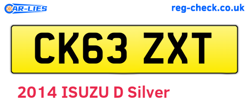 CK63ZXT are the vehicle registration plates.