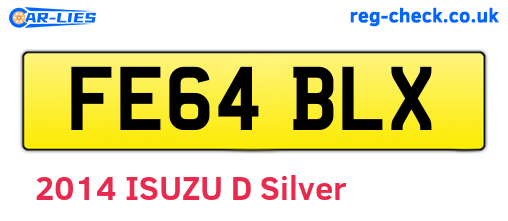FE64BLX are the vehicle registration plates.