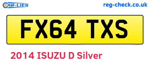 FX64TXS are the vehicle registration plates.