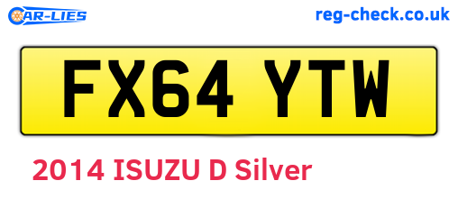 FX64YTW are the vehicle registration plates.