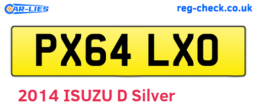 PX64LXO are the vehicle registration plates.