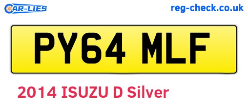 PY64MLF are the vehicle registration plates.