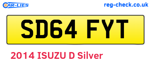 SD64FYT are the vehicle registration plates.