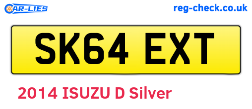 SK64EXT are the vehicle registration plates.