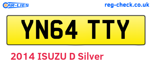 YN64TTY are the vehicle registration plates.