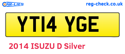 YT14YGE are the vehicle registration plates.
