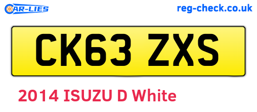 CK63ZXS are the vehicle registration plates.