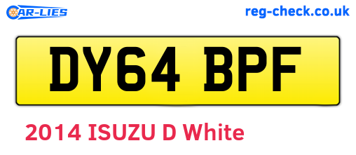 DY64BPF are the vehicle registration plates.