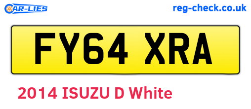 FY64XRA are the vehicle registration plates.