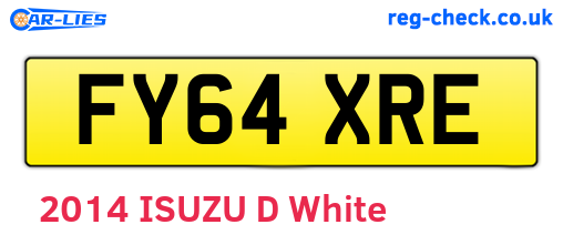 FY64XRE are the vehicle registration plates.