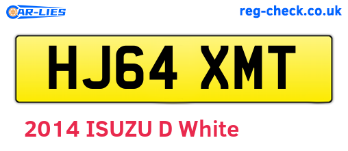 HJ64XMT are the vehicle registration plates.