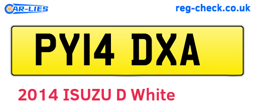 PY14DXA are the vehicle registration plates.