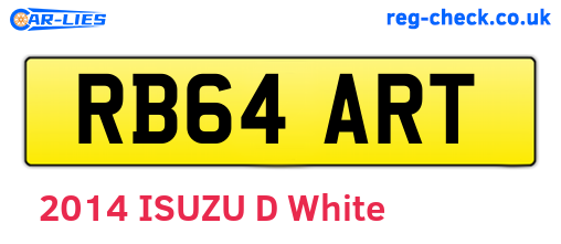 RB64ART are the vehicle registration plates.