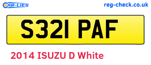 S321PAF are the vehicle registration plates.