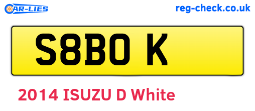 S8BOK are the vehicle registration plates.
