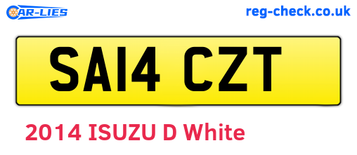 SA14CZT are the vehicle registration plates.