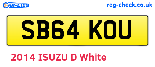 SB64KOU are the vehicle registration plates.