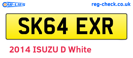 SK64EXR are the vehicle registration plates.