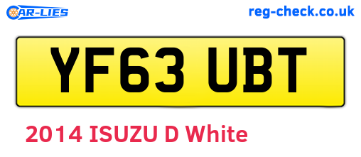 YF63UBT are the vehicle registration plates.