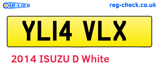 YL14VLX are the vehicle registration plates.