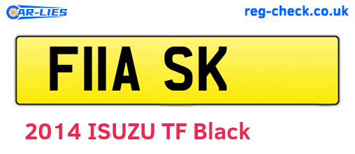 F11ASK are the vehicle registration plates.