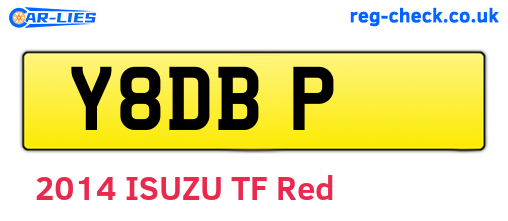 Y8DBP are the vehicle registration plates.