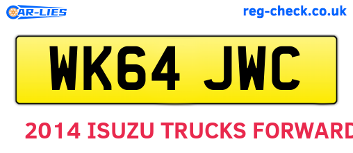 WK64JWC are the vehicle registration plates.