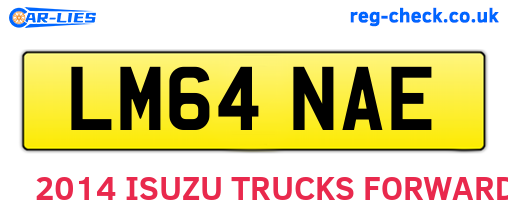 LM64NAE are the vehicle registration plates.