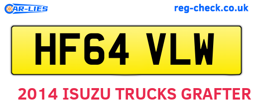 HF64VLW are the vehicle registration plates.