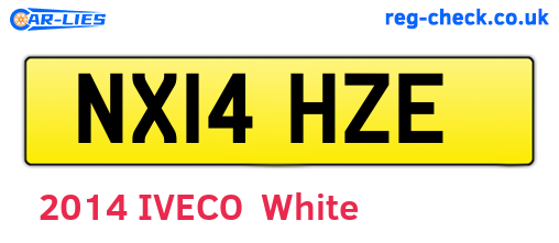 NX14HZE are the vehicle registration plates.