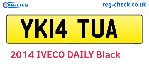 YK14TUA are the vehicle registration plates.