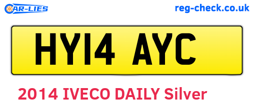 HY14AYC are the vehicle registration plates.