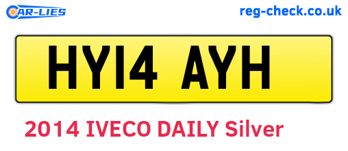 HY14AYH are the vehicle registration plates.