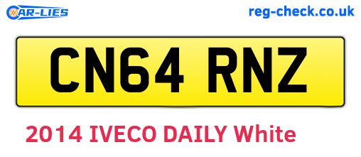 CN64RNZ are the vehicle registration plates.