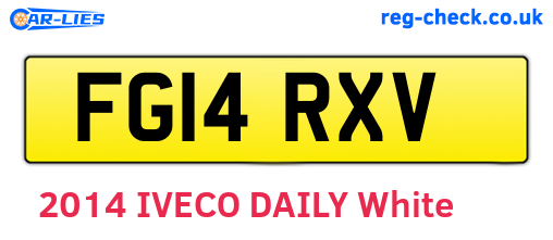 FG14RXV are the vehicle registration plates.