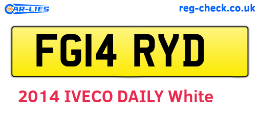 FG14RYD are the vehicle registration plates.