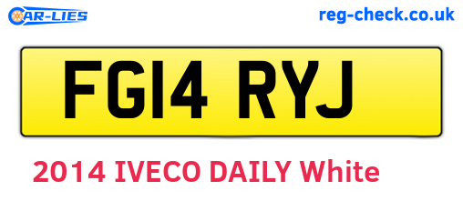 FG14RYJ are the vehicle registration plates.