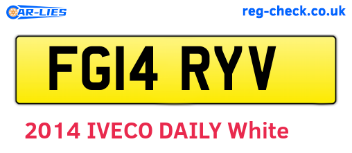 FG14RYV are the vehicle registration plates.