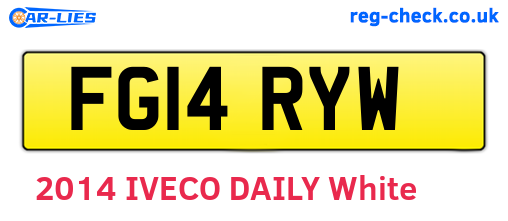 FG14RYW are the vehicle registration plates.