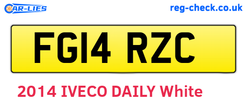 FG14RZC are the vehicle registration plates.