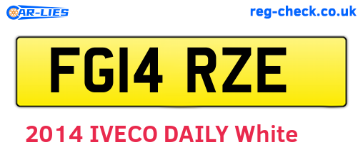 FG14RZE are the vehicle registration plates.