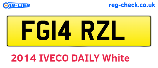 FG14RZL are the vehicle registration plates.