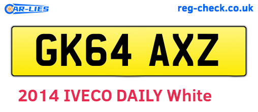 GK64AXZ are the vehicle registration plates.