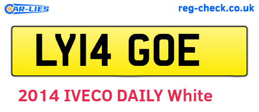LY14GOE are the vehicle registration plates.