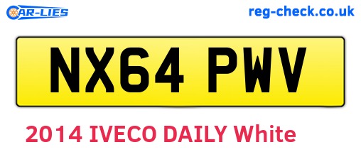 NX64PWV are the vehicle registration plates.