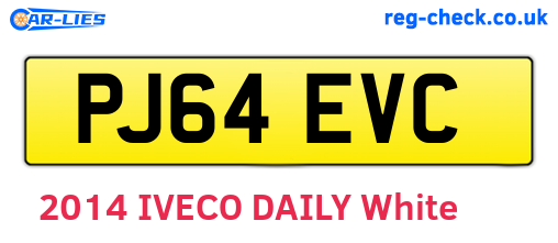 PJ64EVC are the vehicle registration plates.