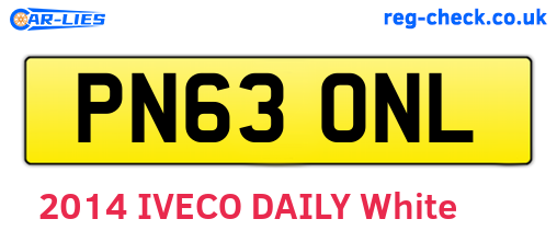 PN63ONL are the vehicle registration plates.